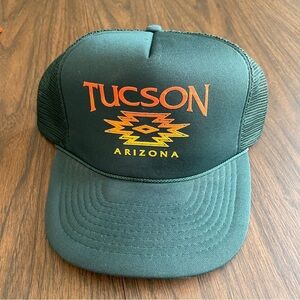 Vintage Mid America Tucson AZ Puffy Trucker Hat Snapback Cap green
